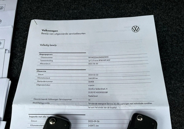 Volkswagen up! cena 38900 przebieg: 167840, rok produkcji 2021 z Gołańcz małe 352